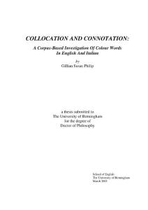 Collocation and Connotation 基于语料库的研究