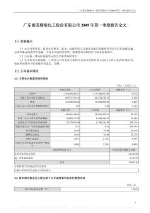 深市_002054_德美化工_2009年第一季度报告