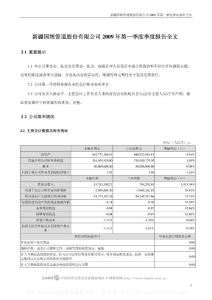 深市_002205_国统股份_2009年第一季度报告