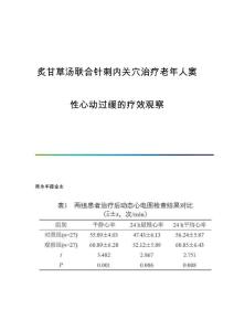 炙甘草汤联合针刺内关穴治疗老年人窦性心动过缓的疗效观察
