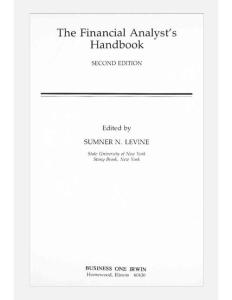 The Financial Analyst´s Handbook
