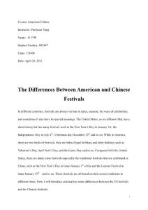 The Differences Between American and Chinese Festivals