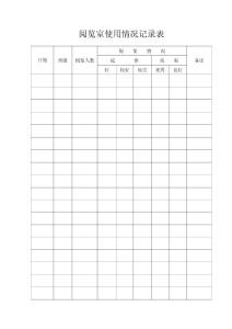 閱覽室使用情況記錄表