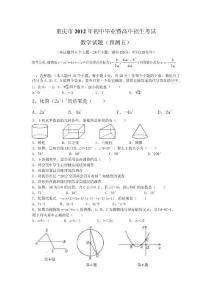重庆市2012年初中毕业暨高中招生考试数学试题(预测五)