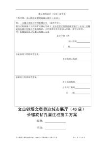 長螺旋樁專項施工方案