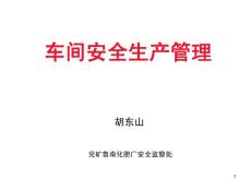 071023车间安全生产管理