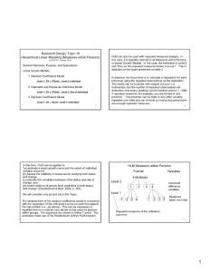 Hierarchical Linear Modeling (Measures within Persons)