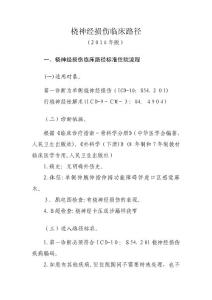 桡神经损伤临床路径