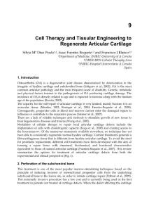 Cell therapy and tissular engeenering to regenerate articular cartilage