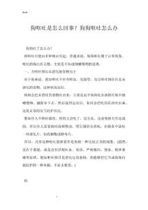 狗呕吐是怎么回事？狗狗呕吐怎么办
