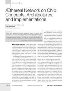 Æthereal Network on Chip Concepts, Architectures, and Implementations
