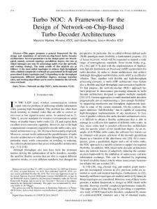 Turbo NOC A Framework for the Design of Network-on-Chip-Based Turbo Decoder Architectures