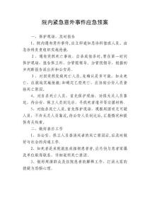 院內緊急意外事件應急預案