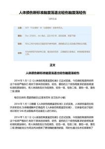 人体损伤新标准脑震荡退出轻伤脑震荡轻伤（论文范文）