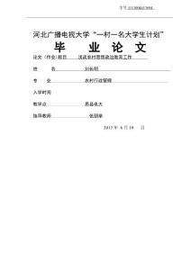 电大一村一名大学生毕业论文