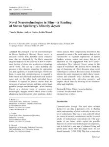 A Reading of Steven Spielberg’s Minority Report