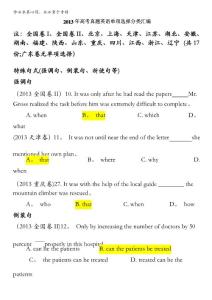 2013年高考英語真題分類匯編 單項填空--特殊句式含答案