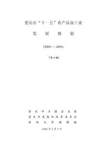 区域经济与发展战略课件  专题4;农产品加工规划(案例）