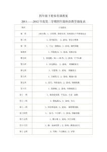 四年级下册体育课教案