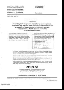 EN 50332-1-2000 人工頭、耳