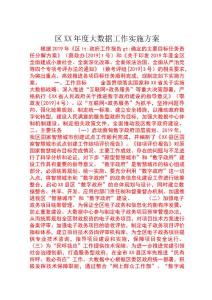 區(qū)xx年度大數(shù)據(jù)工作實施方案