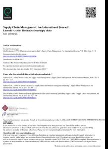 The innovation supply chain