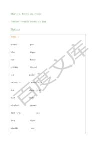 劍橋少兒英語一級到三級詞匯總表