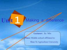 高中英語 making  a difference reading課件 新人教