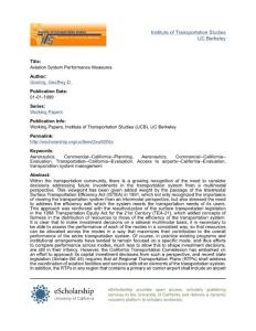 Aviation System Performance Measures