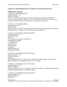 Introduction to Corporate Finance Solution Manual Chapter 13