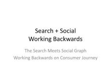 Search + Social Working Backwards