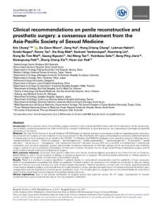 2023APSSM共識聲明：陰莖重建和假體手術的臨床建議