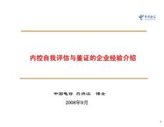 ★内控自我评估与鉴证经验——中国电信