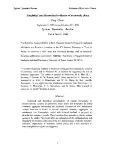 \System Dynamics Review Evidence of Economic Chaos