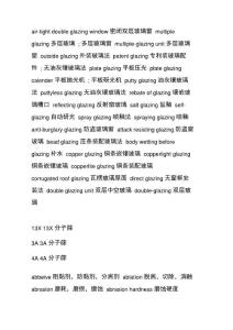 最全的玻璃英語專業術語(termsofglassEnglish)