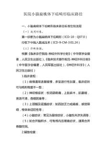 医院小脑扁桃体下疝畸形临床路径及表单