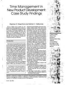 Time Management in New Product Development Case Study Findings