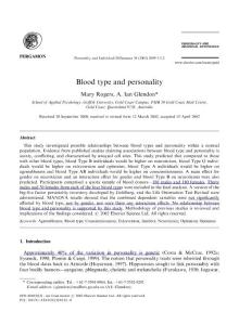 血型与性格研究 2003 blood type and traits copy