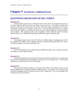 Intermediate Accounting教科書上習題答案9 （by J. David Spiceland）
