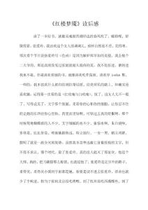 《红楼梦魇》读后感