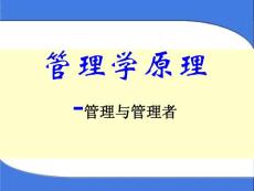 管理学原理-管理与管理者