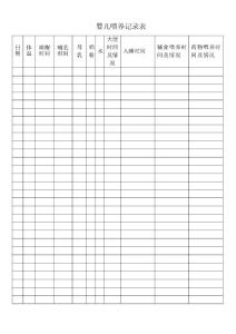 婴儿喂养记录表