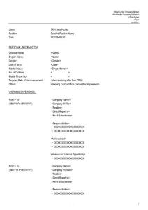 英文簡(jiǎn)歷模板-CV Template