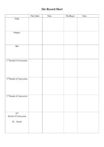 Site Record Sheet