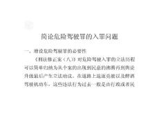 簡論危險駕駛罪的入罪問題論文