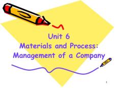 工商管理专业PPT英语课件Unit 6 Materials and Process - Management of a Company