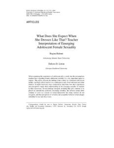 What Does She Expect When She Dresses Like That_ Teacher Interpretation of Emerging Adolescent Female Sexuality