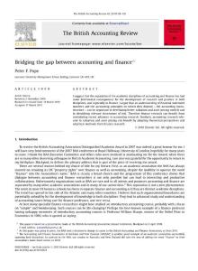 Bridging the gap between accounting and finance