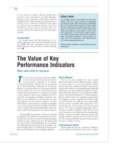 The Value of Key Performance Indicators