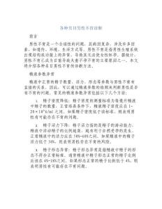 各种名目男性不育诊断